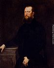 Jacopo Robusti Tintoretto Canvas Paintings - Portrait Of A Bearded Venetian Nobleman
